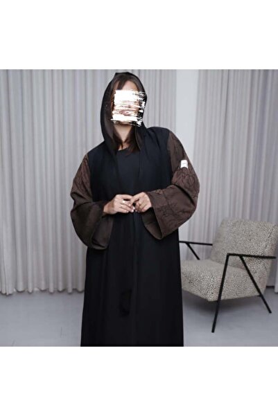 Anaqa Abaya عباية بلاك بيري مع اكمام مشجره بني