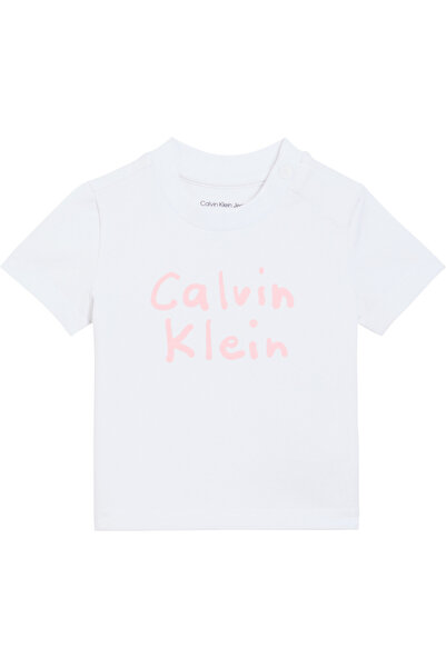 Calvin Klein Logo Detaylı Beyaz Yenidoğan Ss T-Shirt