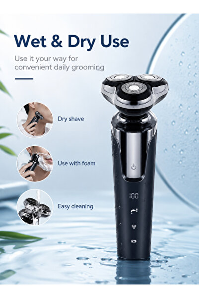 Generica Three-in-One Electric Shaving Razor with Floating Triple Blades, Ful...