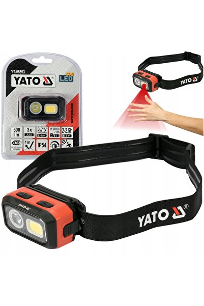 VOREL by YATO Lanternă tactică LED cu acumulator și baterii, senzor de mișcar...