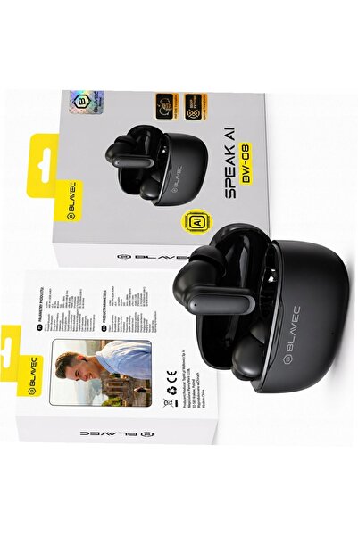 Blavec Căști traducătoare negre TWS BW-08 cu AI pentru Motorola Moto G84 5G