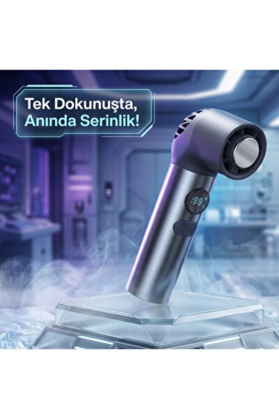 wiks Kademeli ve Şarj Göstergeli El Fanı, Yüz ve Boyun İçin Buz Etkili Mini S...