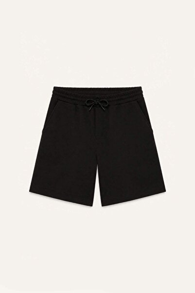 DeFacto Regular Fit Straight Leg Elastic Lace-Up Waist Navy Blue Shorts H5214...