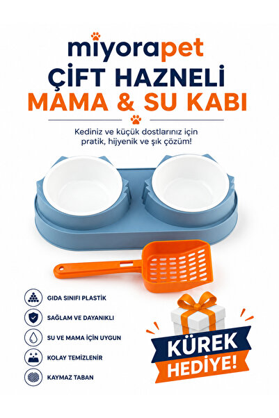 miyora Miyorapet Çift Hazneli Mama ve Su Kabı 330 ml + 330 ml | Toplam 660 ml...
