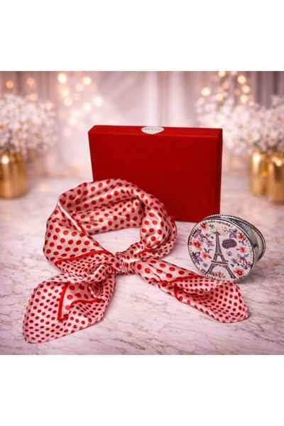 velve Pachet Elegance pentru femei, cu esarfa eleganta si oglinda, in cutie c...