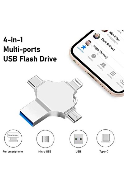 Flash Drive 512GB 4 in 1 USB 3.0 Thumb Drive for Phones Tablets and PC iOS and Android