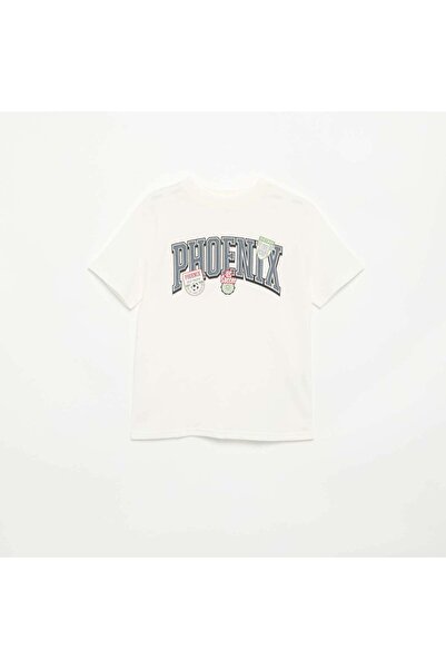 KIABI Printed Short-Sleeve T-Shirt WHITE