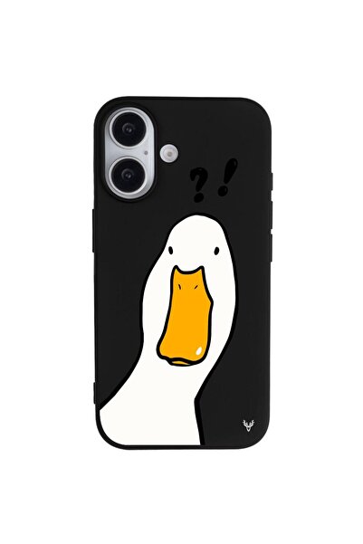 Casen iPhone 17 Siyah What Duck Ördek Tasarımlı Kamera Korumalı Renkli Siliko...