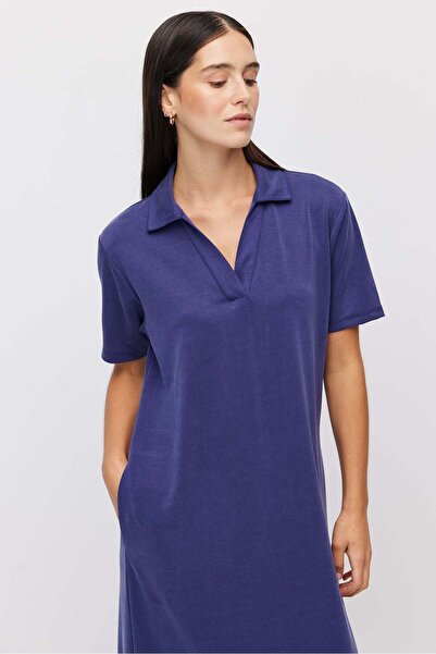 PAULMARK Women's Polo Collar Maxi Dress with Pockets