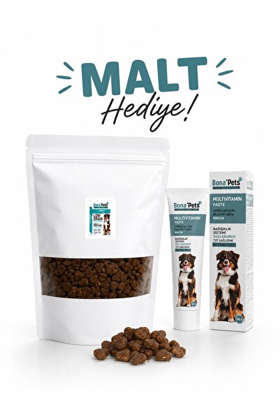 bona pets Düşük Tahıllı Kuzu Etli Yetişkin Köpek Maması 1,5 KG Malt Hediyeli