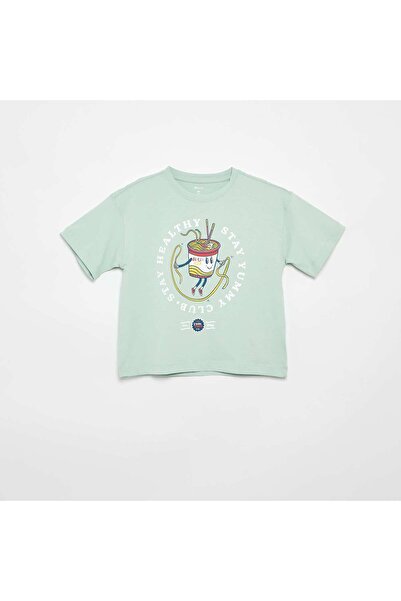 KIABI Printed short-sleeved T-shirt LIGHT GREEN