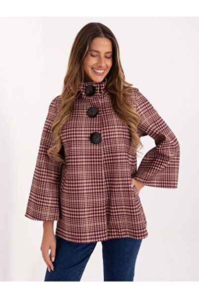 Italy Moda Palton Dama, ITALY MODA, Poliester, Maneca lunga, Bordo, model IT-...