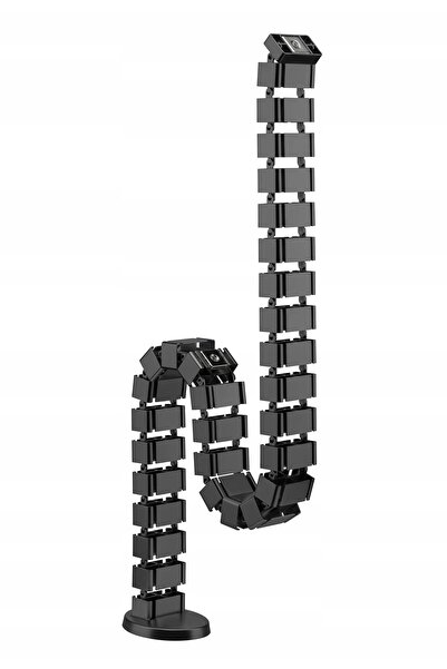 Spacetronik Organizator modular pentru cabluri, tip coloană, 130 cm, negru