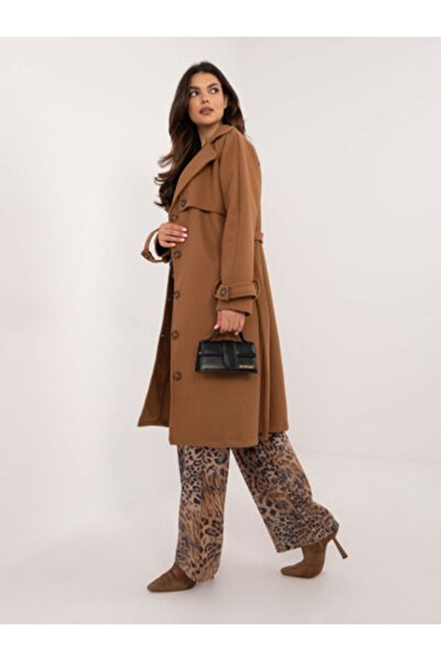 Och Bella Palton Dama, Och Bella, Poliester, Maneca lunga, Camel, model TW-BI...
