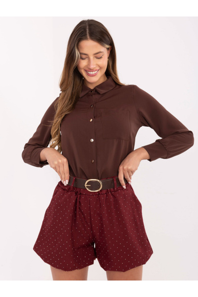 rue parıs Women's Shorts, RUE PARIS, Viscose, Applications, Bordeaux, model M...