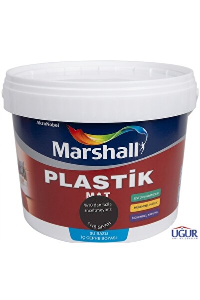 Marshall PLASTİK MAT ANTRASİT GRİ Su Bazlı İç Duvar Boyası -Silinebilir-Uygul...
