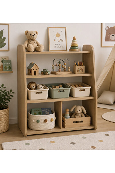 HEPSİMONTE Montessori - Oval Kenar - Oyuncak Dolabı