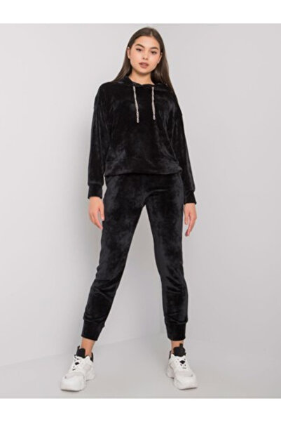 LAKERTA Compleu Dama Maneca lunga, Decolteu cu gluga, LAKERTA, Negru Model LK...