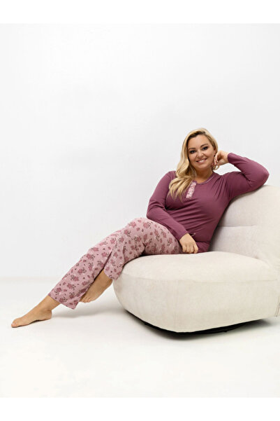 Forever Pink Women's Pajamas, Forever Pink, Cotton, Long Sleeve, Dark Pink, m...
