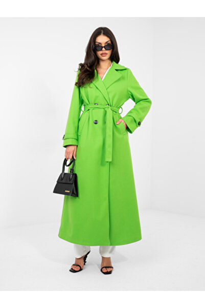 Factory Price Palton Dama, Poliester, Maneca lunga, Verde neon, model IT-9703...