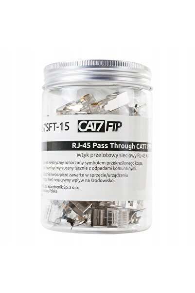 Spacetronik Conector de rețea Pass Through RJ45 CAT 7 S/FTP PT-RJ457SFT-15 50