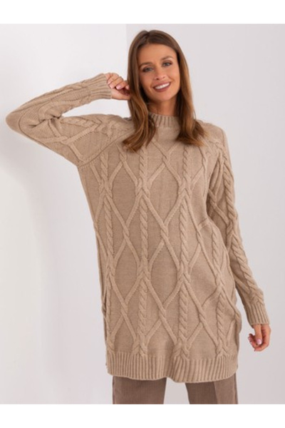 BADU Rochie Dama, BADU, Acril, Maneca lunga, Bej inchis, model BA-SK-8012-1.66P