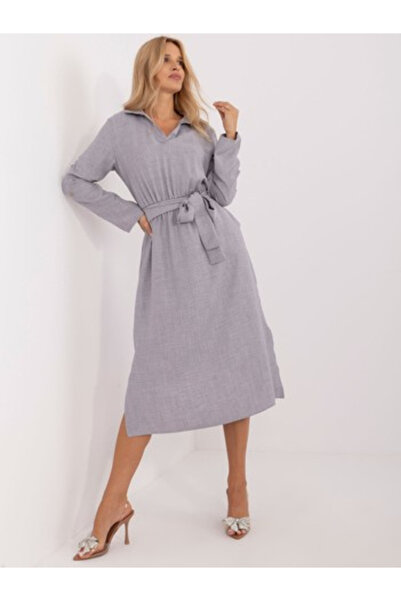 LAKERTA Women's Dress, LAKERTA, Cotton, Flared Dress, Gray, model LK-SK-50964...