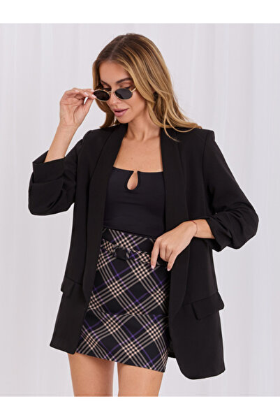 Italy Moda Дамска пола, ИТАЛИЯ МОДА, Полиестер, Карирана, Черна, модел DHJ-SD...