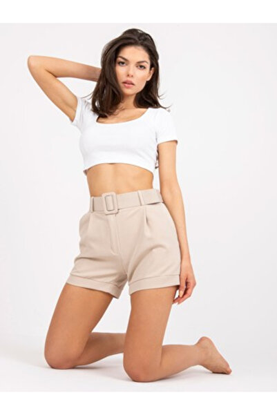 Italy Moda Women's Shorts, ITALY MODA, Polyester, Elegant, Beige, model DHJ-S...