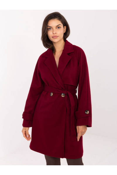 rue parıs Palton Dama, RUE PARIS, Poliester, Maneca lunga, Bordo, model IT-A9...
