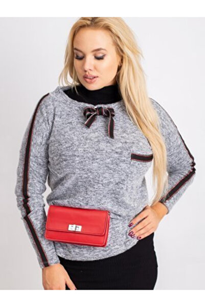 Relevance Bluza Dama Maneca lunga, Decolteu rotund, RELEVANCE, Gri Eleganta O...