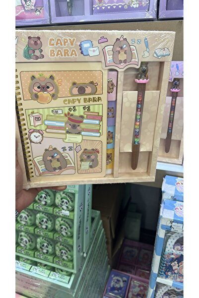 HEPBİMODA Capibara Kalem Capybara Kalem Seti Okul Öncesi Defter Kalem Seti