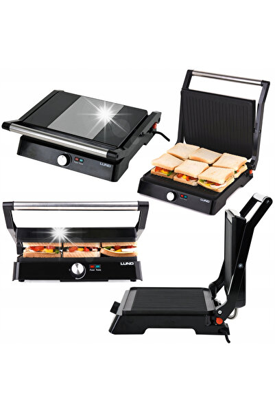 LUND Grătar electric pentru carne și legume, 2200W, 29x23cm, extensibil