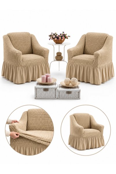 delfin Set 2 Huse Elastice Universale pentru Fotolii cu Volănaș, Material Pre...
