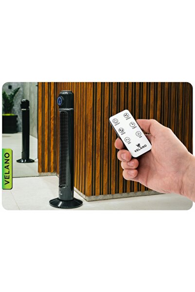 VELANO Ventilator coloană de podea puternic, 50W, oscilație, temporizator, LE...