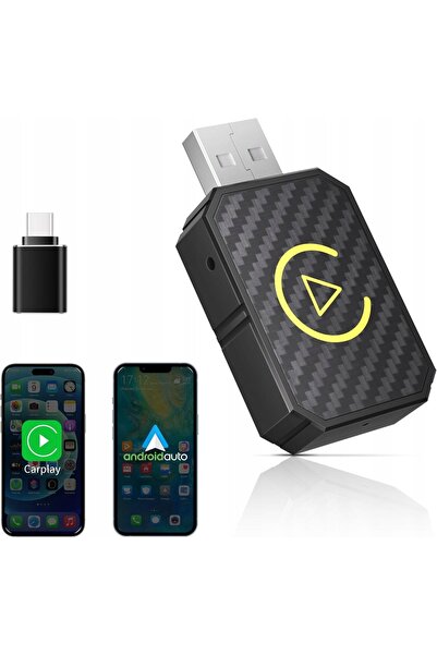innature Adaptor Wireless Carplay 2 în 1 pentru Apple iOS și Android Auto, Co...