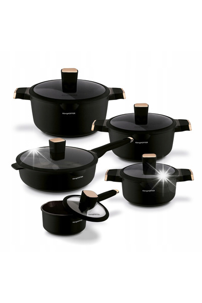 Konighoffer INDUCTION SET OALE set TIGAIE cu capac RONDEL Black Rose
