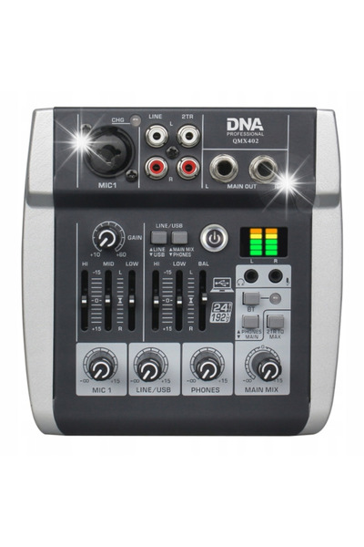 DNA QMX402 mixer audio analogic 3 canale Bluetooth USB-C acumulator