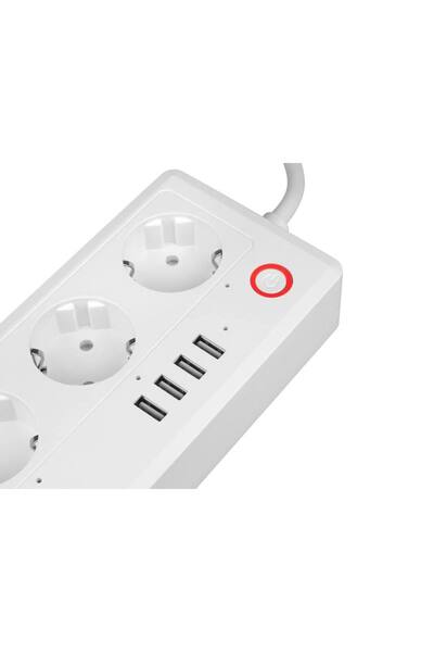 NO BRAND Prelungitor de priză cu control la distanță Wi-Fi, 4 porturi USB, TUYA