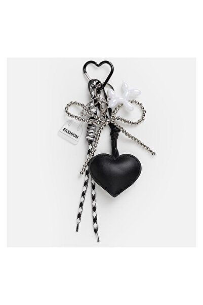 OEM Breloc fashion, model inimă, fundă, 20 cm – accesoriu cool pentru chei, g...