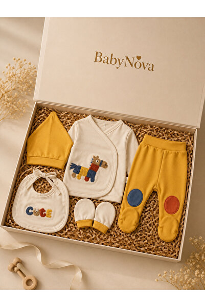 babyist مجموعة هدايا الأطفال القطنية المكونة من 5 قطع من BabyNova - طقم بدلة ...
