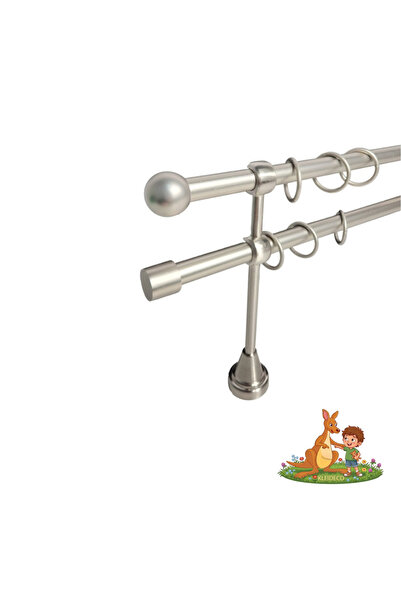 KLEIDECO Double curtain rail COSTA RICA, Metal, Diameter 16 mm, PARAISO ends,...