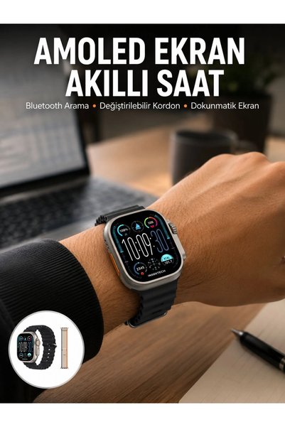 Genel Markalar 49mm Akıllı Saat Amoled Ekranlı Kadın Erkek Kol Saati Plastik ...