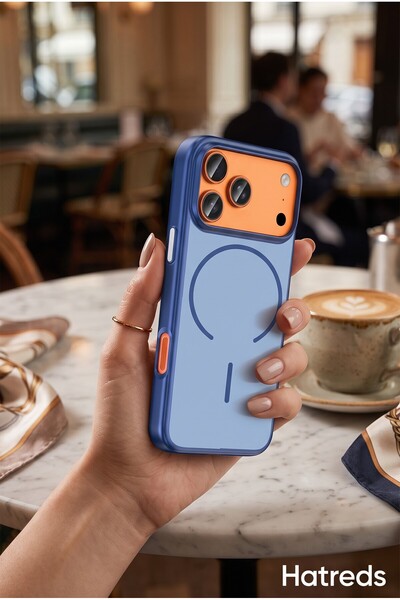 Hatreds iPhone 17 Pro Max Uyumlu MagSafe Sert PC Kılıf Lacivert
