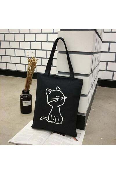 Generic Canvas Tote Bag Black, Canvas Tote Bag for Women with Zipper, Tote Ba...
