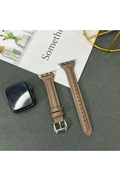 Choice8 38mm 40mm 41mm 5 Dark Brown Leather Slim Strap for Watch Band 44mm 40...
