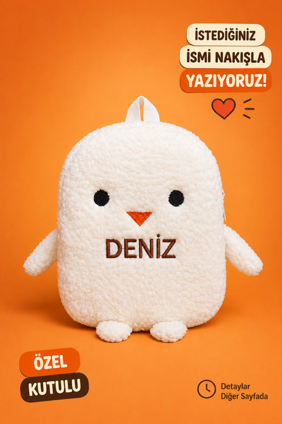 minilee children's happiness Sevimli Penguen Peluş - Anaokulu Kreş Çocuk Çant...