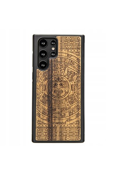 BewooDesign Husă din lemn pentru Samsung Galaxy S22 Ultra AZTEC CALENDAR LIMBA