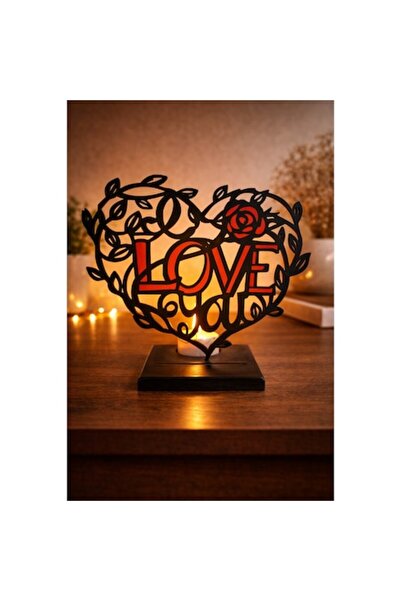 IMALDI PRO Decorațiune LED LOVE pentru casă cu inimă și trandafir, siluetă ar...