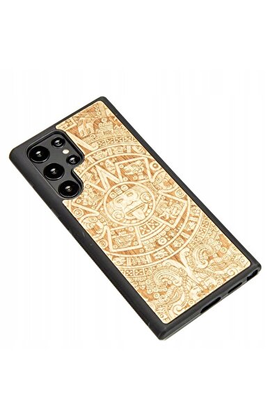 BewooDesign Husă din lemn pentru Samsung Galaxy S22 Ultra AZTEC CALENDAR ANIEGRE